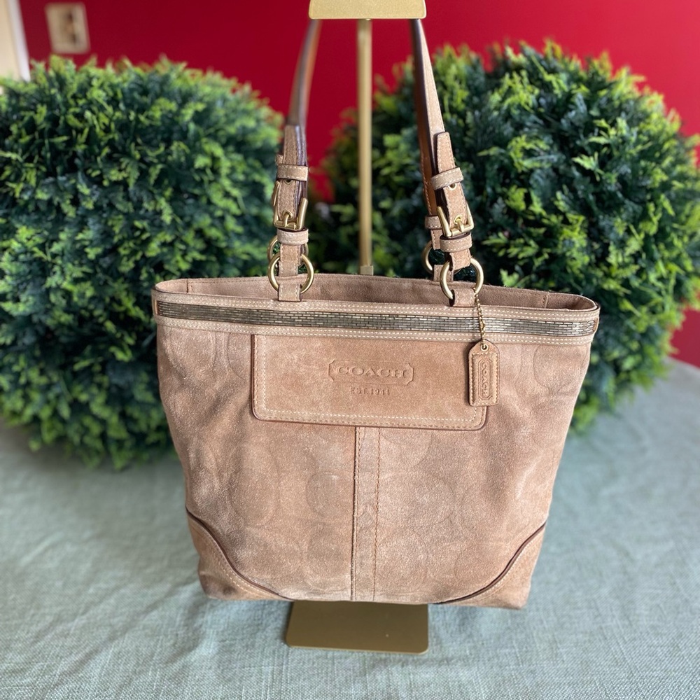 COACH GALLERY TOTE Vintage Coach 1941 Suede  ( Rare )Coach